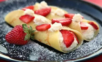 Crêpe aux fraises et vinaigre balsamique